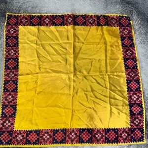 Yellow and Red Patterned Scarf